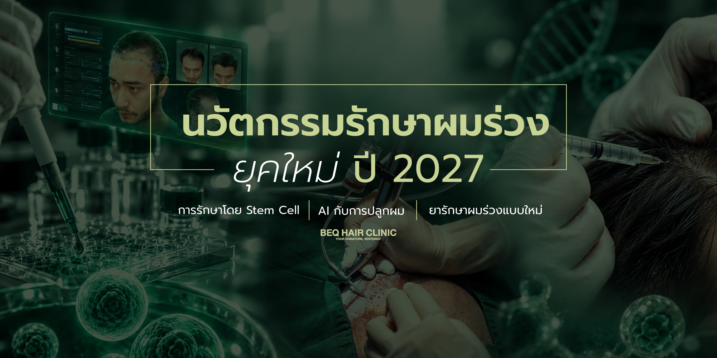 นวัตกรรมการรักษาผมร่วงยุคใหม่ ปี 2027 : การรักษาโดย Stem cell , AI กับการปลูกผม , ยารักษาผมร่วงแบบใหม่ ความก้าวหน้าของเทคโนโลยีการรักษาที่น่าจับตามอง